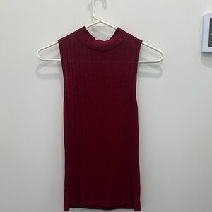 American Dream Ribbed Tank Top - Deep Red